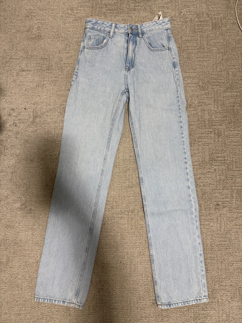 High-Rise Straight Leg Women's Jeans in Light Wash Blue